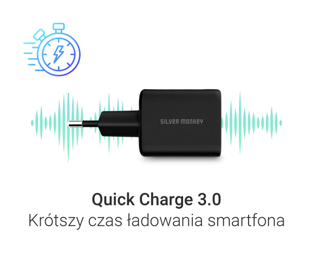 Silver Monkey Ładowarka GaN Core Uno 30W Czarna - 1417243 - zdjęcie 4